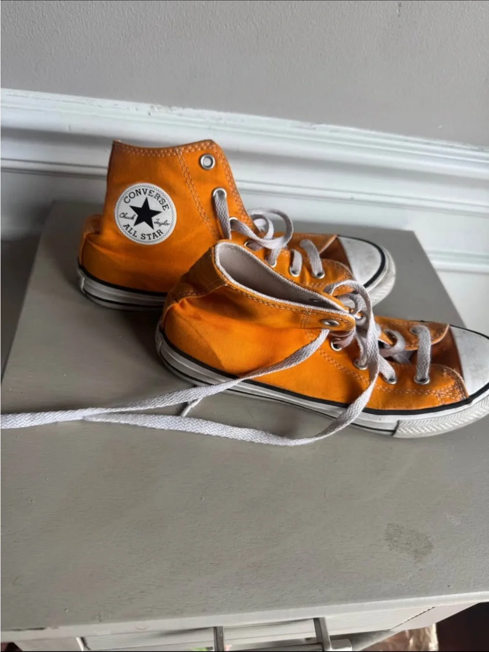 Converse Kids Orange High-Top Sneakers with White Accents